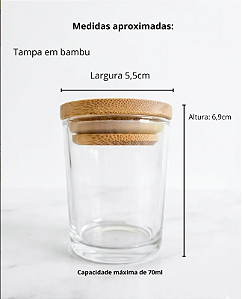 COPO DE VIDRO COM TAMPA  70 MLS