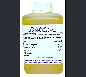 ÓLEO DE AMENDOAS 1 LITRO PURO 100% NATURAL - INSUMO PARA COSMÉTICOS, SABONETES E HIDRATANTES