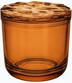 COPO DE VIDRO CRISTAL AMBAR COM TAMPA 330ML