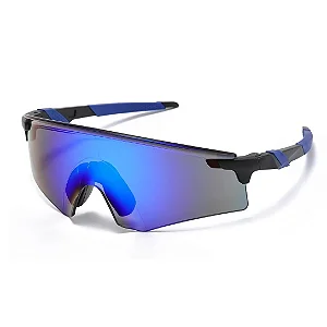 Óculos Esportivo para Corrida e Ciclismo - Proteção UV400 Preto e Azul