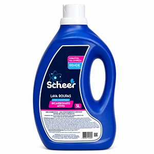 Lava Roupas Scheer 3L Bicarbonato Ativo Super Concentrado Alto Rendimento