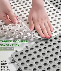 01 unidade Tapete Modular Antiderrapante Flexível  30x30 Box Banheiro Vestiário - FLEX