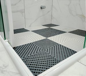 01 unidade Tapete Modular Antiderrapante Flexível  30x30 Box Banheiro Vestiário - NOVOFLEX