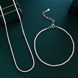 Conjunto Dianne Europe Sihine em Prata 925