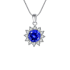 Colar Dianne Classic Blue em Prata 925 Cravejado