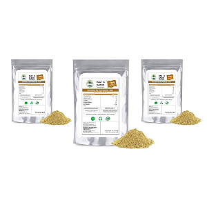 Gengibre em pó 500g, Raiz e Sabor Tempero Natural, kit com 3