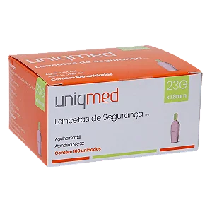 LANCETA DE SEGURANÇA 23G UNIQMED CX 100 UN