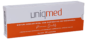 BISTURI DE SEGURANÇA N 20 CABO 4 UNIQMED CX 10 UN