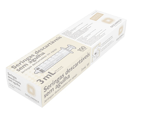 SERINGA S/ AGULHA 3ML LUER SLIP DESCARPACK CX 100 UN