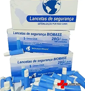 LANCETA DE SEGURANÇA 28G/1.8MM BIOMASS CX 100 UN