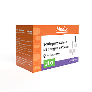 SCALP A VACUO 21G COLETA DE SANGUE MEDIX CX 50 UN