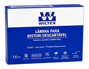 LAMINA DE BISTURI AÇO CARBONO N 11 WILTEX CX 100 UN