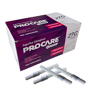AGULHA GENGIVAL 27G LONGA PROCARE CX 100 UN