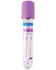 TUBO DE COLETA DE SANGUE EDTA K3 4ML ROXO LABOR IMPORT PCT 100UN
