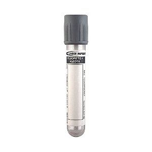 TUBO DE COLETA DE SANGUE FLUORETO DE SÓDIO 4ML CINZA LABOR IMPORT PCT 100UN