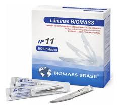 LAMINA DE BISTURI AÇO CARBONO N 11 BIOMASS CX 100 UN