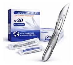 LAMINA DE BISTURI AÇO CARBONO N 20 BIOMASS CX 100 UN