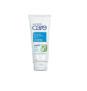 MASCARA DE LIMPEZA FACIAL COM PEPINO E ALOE VERA 3 EM 1 AVON CARE 75G