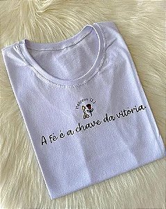 Camiseta Feminina Fé a Chave - Branca