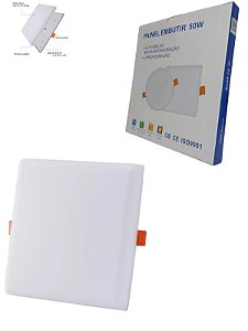 Plafon Led Borda Infinita 50w Embutido Quadrado 30cmx30cm Bivolt Neutro 4000K