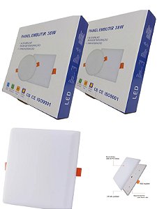 Plafon Led Borda Infinita 38w Embutido Quadrado 22cmx22cm Bivolt Neutro 4000K