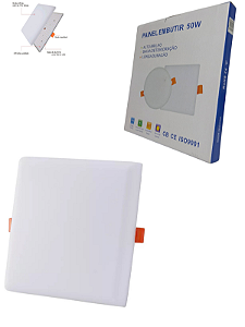 Plafon Led Borda Infinita 50w Embutido Quadrado 30cmx30cm Bivolt Branco Frio 6500k