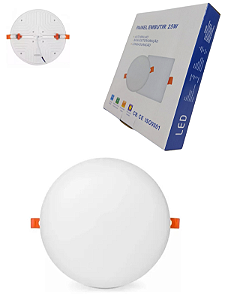 Plafon Led Borda Infinita 25w Embutido Redondo 17cmx17cm Bivolt Branco FRIO 6500K