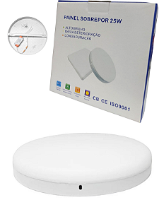 Plafon Led Borda Infinita 25w Sobrepor Redondo 17cmx17cm Bivolt Branco FRIO 6500K