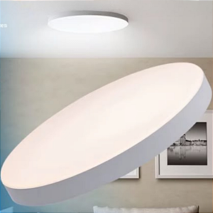 Plafon Led Borda Infinita 72w Sobrepor Redondo 40cmx40cm Bivolt Branco Frio 6500k