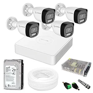 Kit Câmeras de Segurança HD Sistema de Vigilância Completo C/ DVR Hikvision 4 Canais