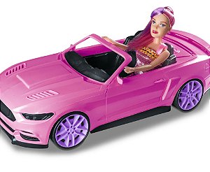 Carro Conversível de Brinquedo com Boneca - Rosa