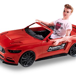 Carro Conversível de Brinquedo com Boneco - Vermelha