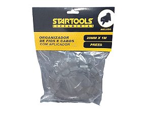 Organizador de Fios e Cabos com Aplicador 20mmx1m - Preta