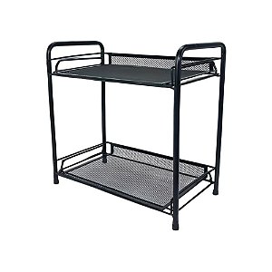 Organizador de Cosméticos 2 Prateleiras Aramado - Preta