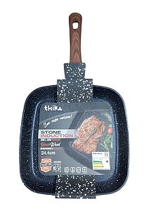 Frigideira Grill com Indução Quadrada 24,4cm - Preta