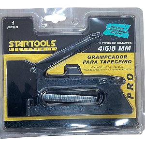 Grampeador Para Tapeceiro com 100 Grampos de 8mm - Preta