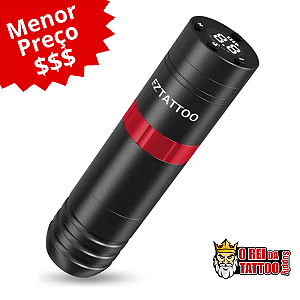 Pen Maquina De Tatuagem Tattoo Cartucho Ez Sem Fio Caster - Vermelho