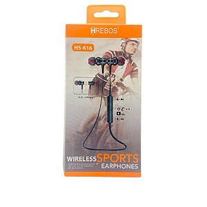 Fone de Ouvido Bluetooth Hrebos Esportivo HS-616