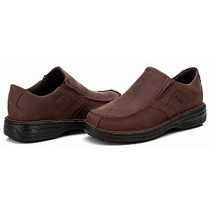 Sapato Casual Conforto Couro Pinhão