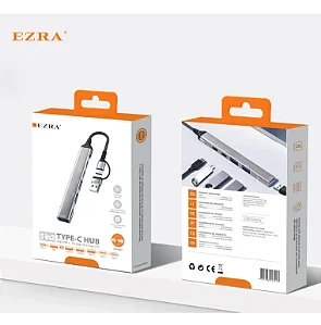 Adaptador Hub USB 3.0 EZRA 5 em 2 Type-C