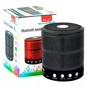Mini Caixa de Som Portátil Bluetooth WS-887 - Qualidade e Conectividade