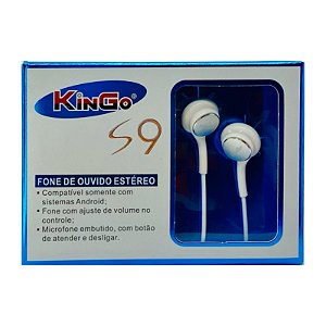 Fone de Ouvido P2 Kingo S9 Com Fio Estéreo Branco