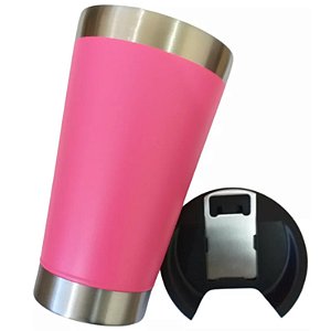 Copo Termico Com Abridor Lindo Pink Beber Refri Gelado