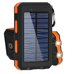 Carregador Portátil Power Bank Solar Usb Laranja