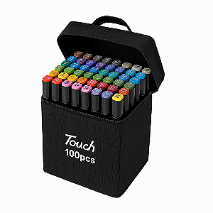 Conjunto De Canetas Marcador Permanente Ponta Dupla 100 Core
