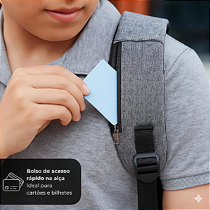 Mochila Executiva para Notebook com Entrada USB Cinza