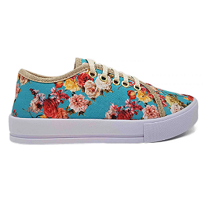 Tênis Casual Floral Estampado Feminino