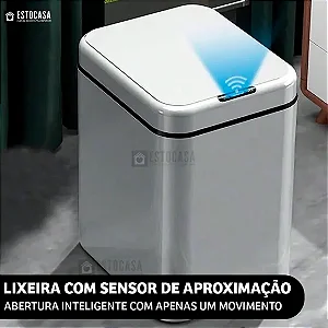 Lixeira Inteligente 20 L Sensor Automático Banheiro Cozinha - Estocasa