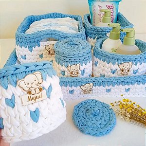 Kit Higiene para Bebê 6 Peças - Organizador Decorativo