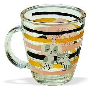 Caneca De Vidro Best Friends Forever 370ml Transparente Pets